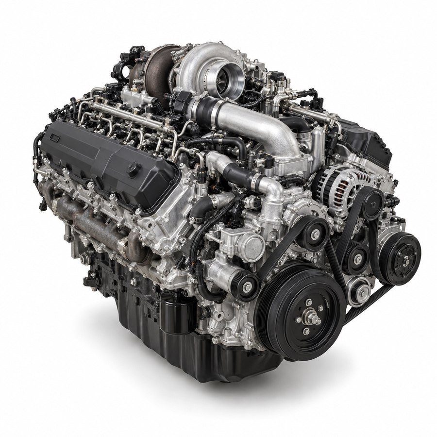 Generated illustration of the GM L5P Duramax 6.6L V8 2017–2023 engine.