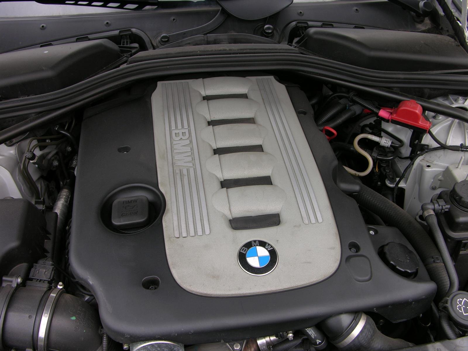 BMW M57 diesel engine bay in a 2006 BMW 535d