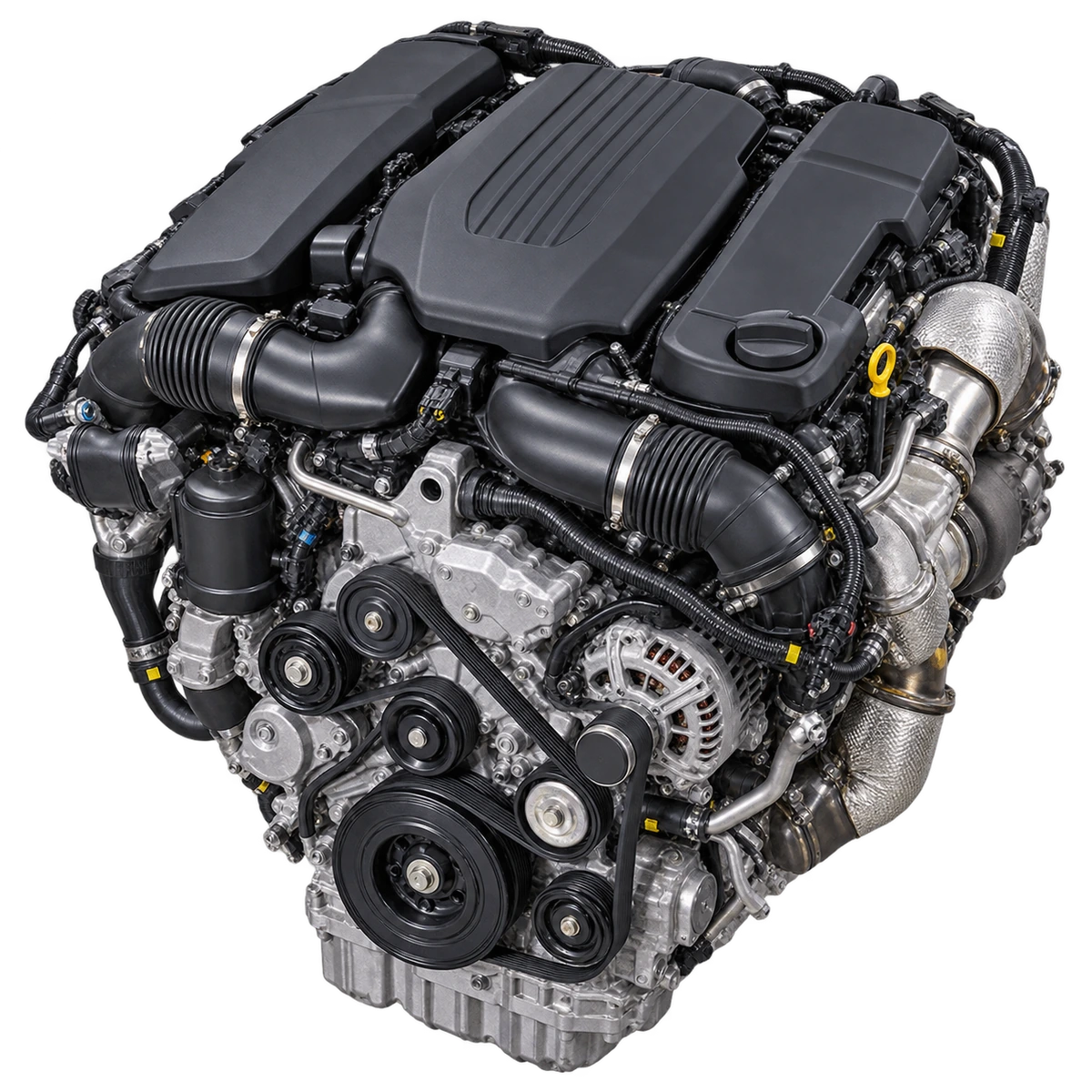 Land Rover 3.0 Td6 V6 diesel engine, front three-quarter view
