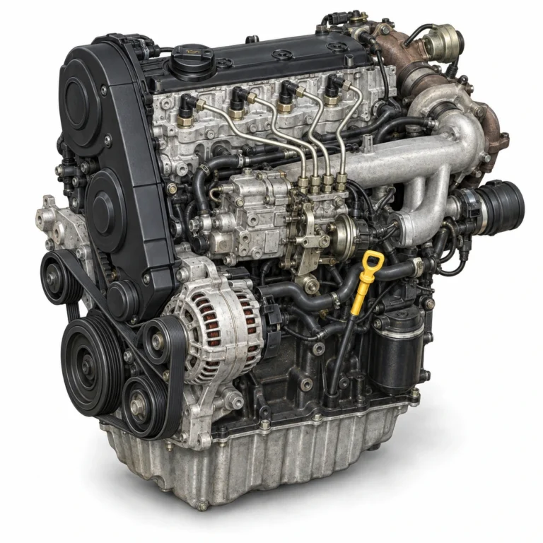 AI-generated illustration of an ALH 1.9 TDI rotary-pump engine