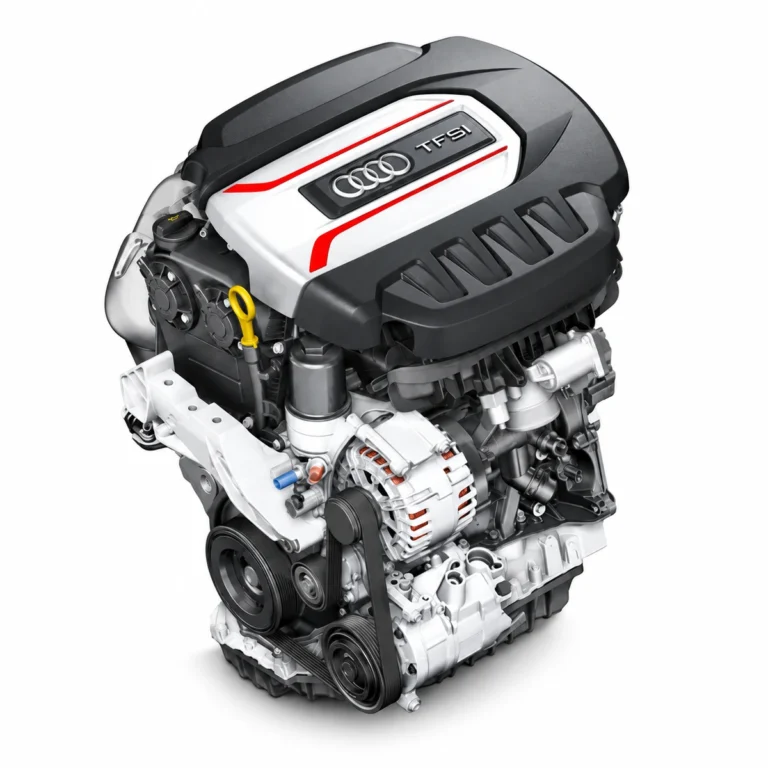 Audi S3 EA888 Gen 3 2.0 TFSI complete engine isolated on a white background