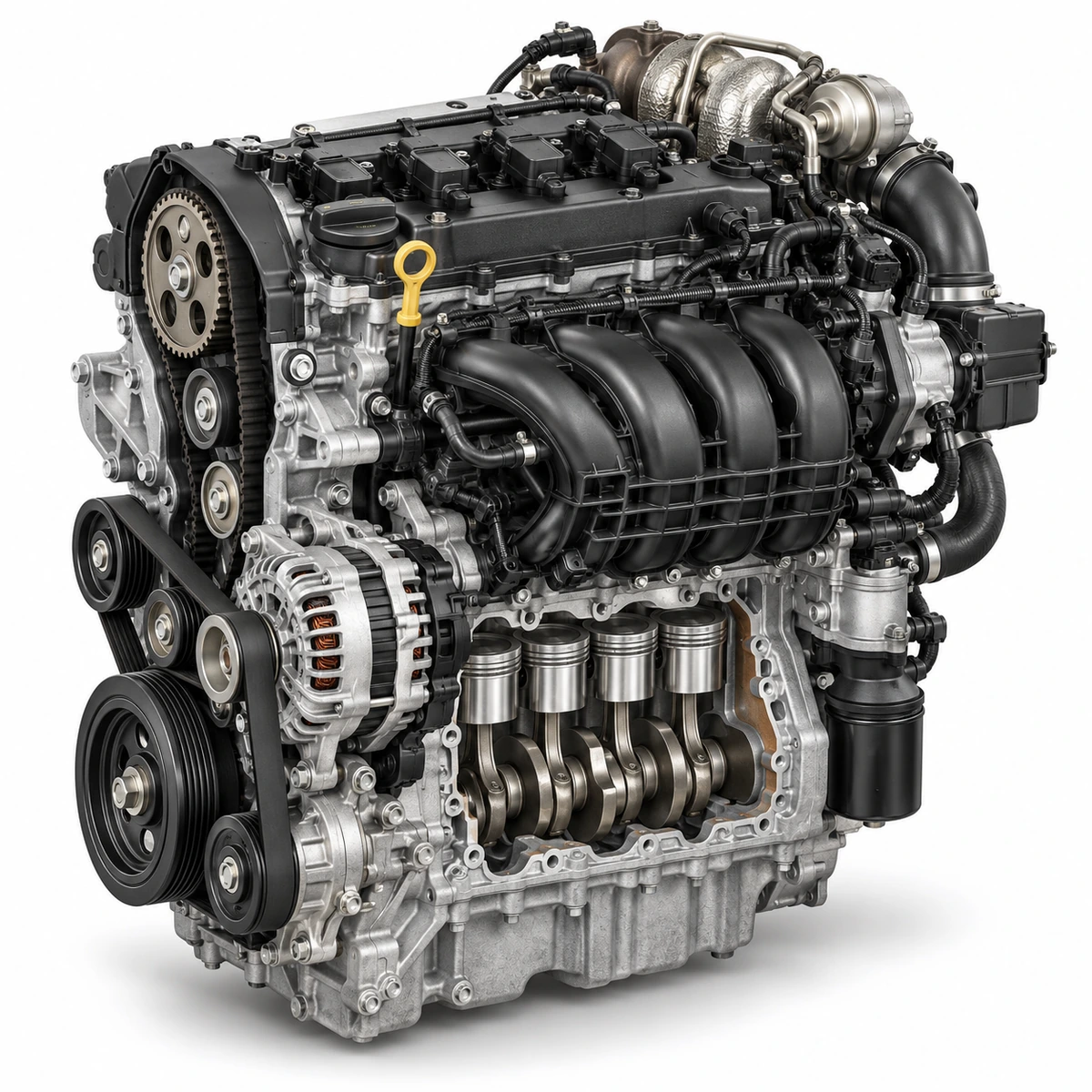 Generated illustration of an EA211 1.4 TSI inline-four petrol engine