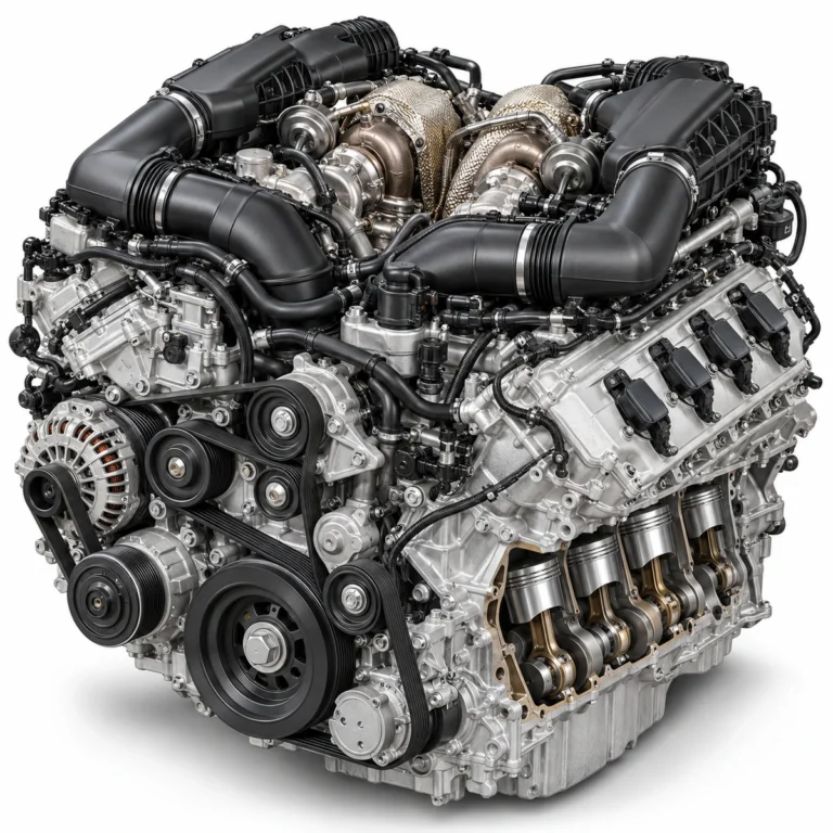 Generated illustration of an EA824 4.0 TFSI twin-turbo V8 petrol engine