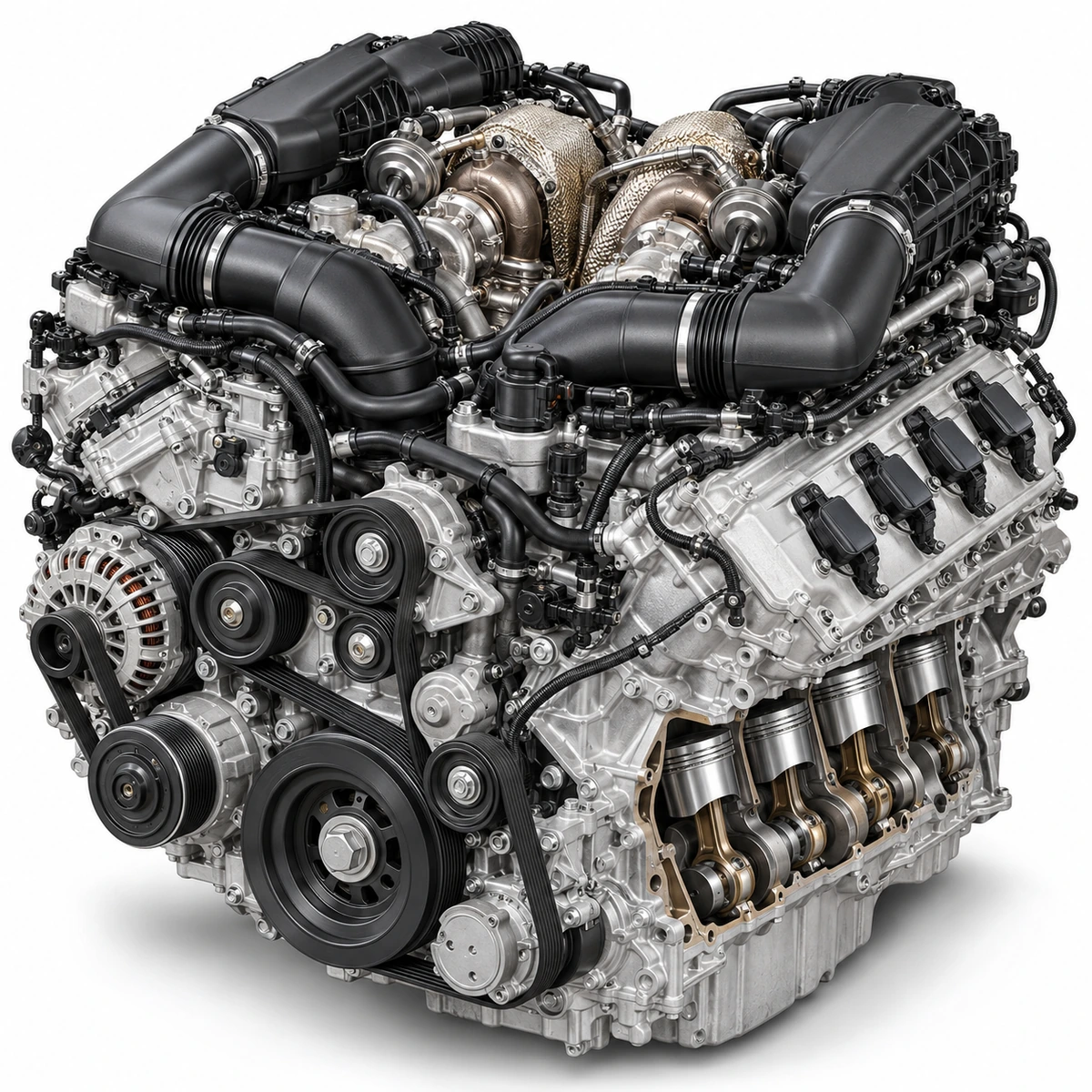 Generated illustration of an EA824 4.0 TFSI twin-turbo V8 petrol engine