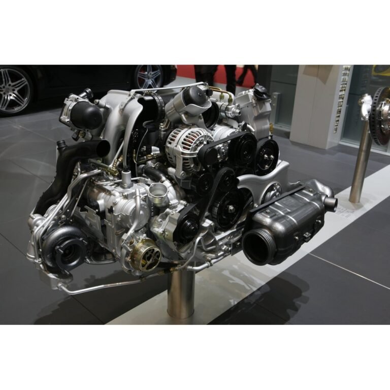 Porsche twin-turbo flat-six displayed at Geneva in 2008